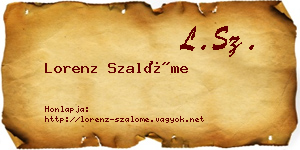Lorenz Szalóme névjegykártya